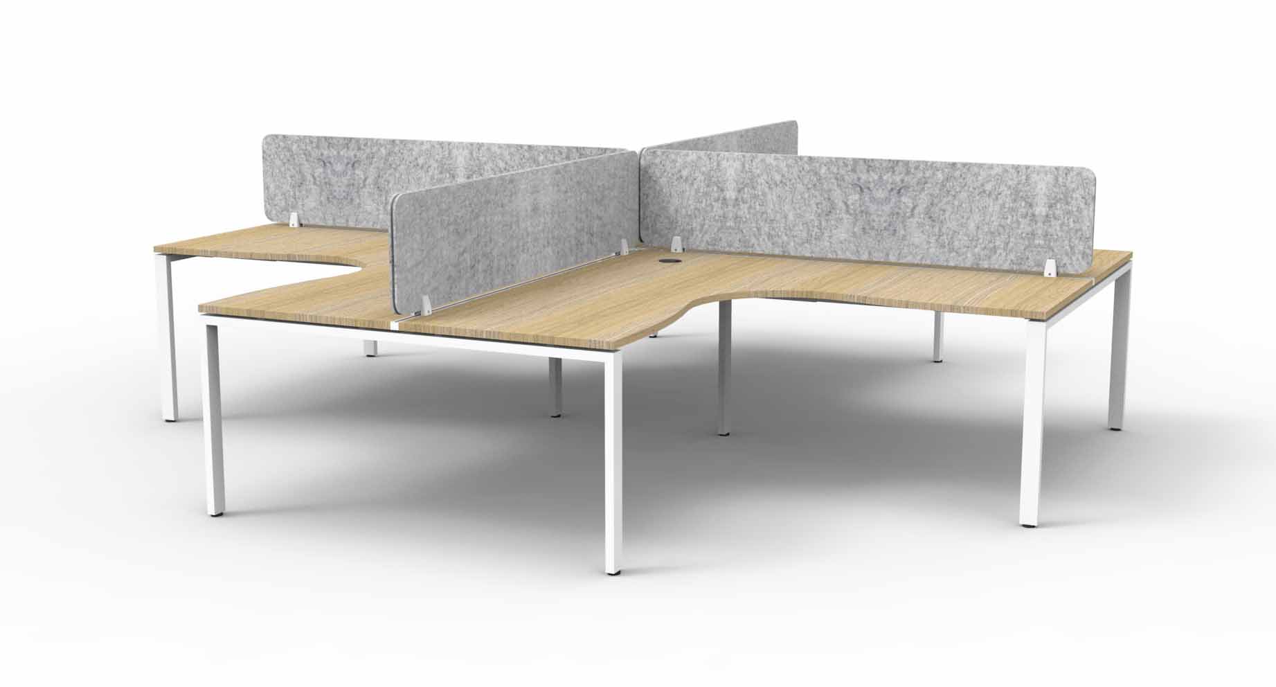 Profile 4 Person Corner Workstation - with Eco Screen